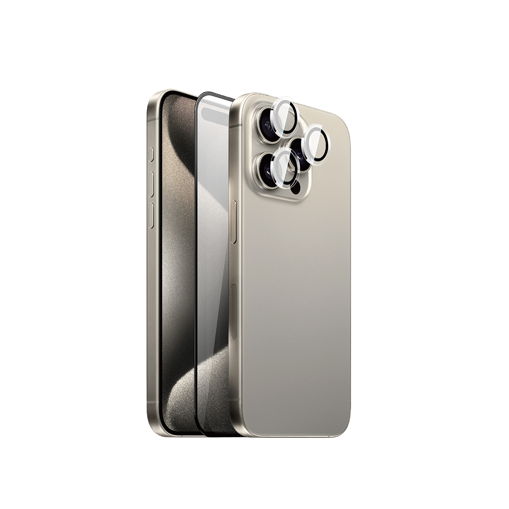 Wi‑IP002 iPhone 15 Pro Ekran ve Kamera Lens Koruyucu Set