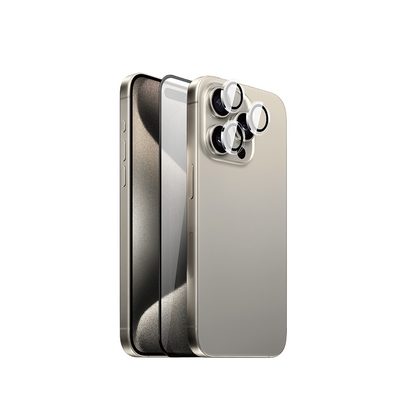 Wi‑IP002 iPhone 15 Pro Max Ekran ve Kamera Lens Koruyucu Set