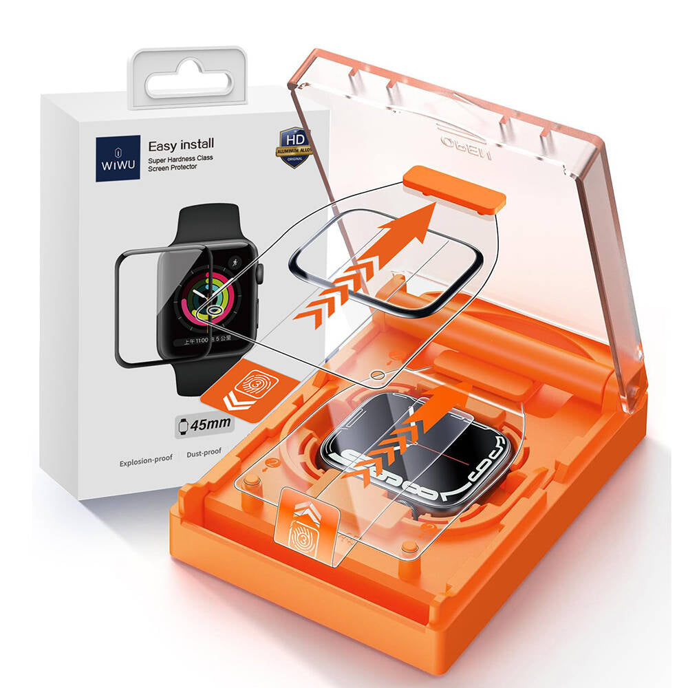 Wi-JD105 Easy Install Apple Watch 44mm Ekran Koruyucu Kolay Uygulama Aparatlı