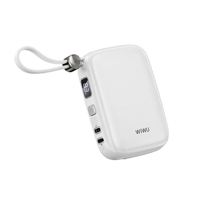 Wi-P042 Monaco Serisi Lightning ve Type-C Kablolu Dijital LED Göstergeli Askılı Powerbank 10000mAh