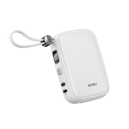 Wi-P042 Monaco Serisi Lightning ve Type-C Kablolu Dijital LED Göstergeli Askılı Powerbank 10000mAh
