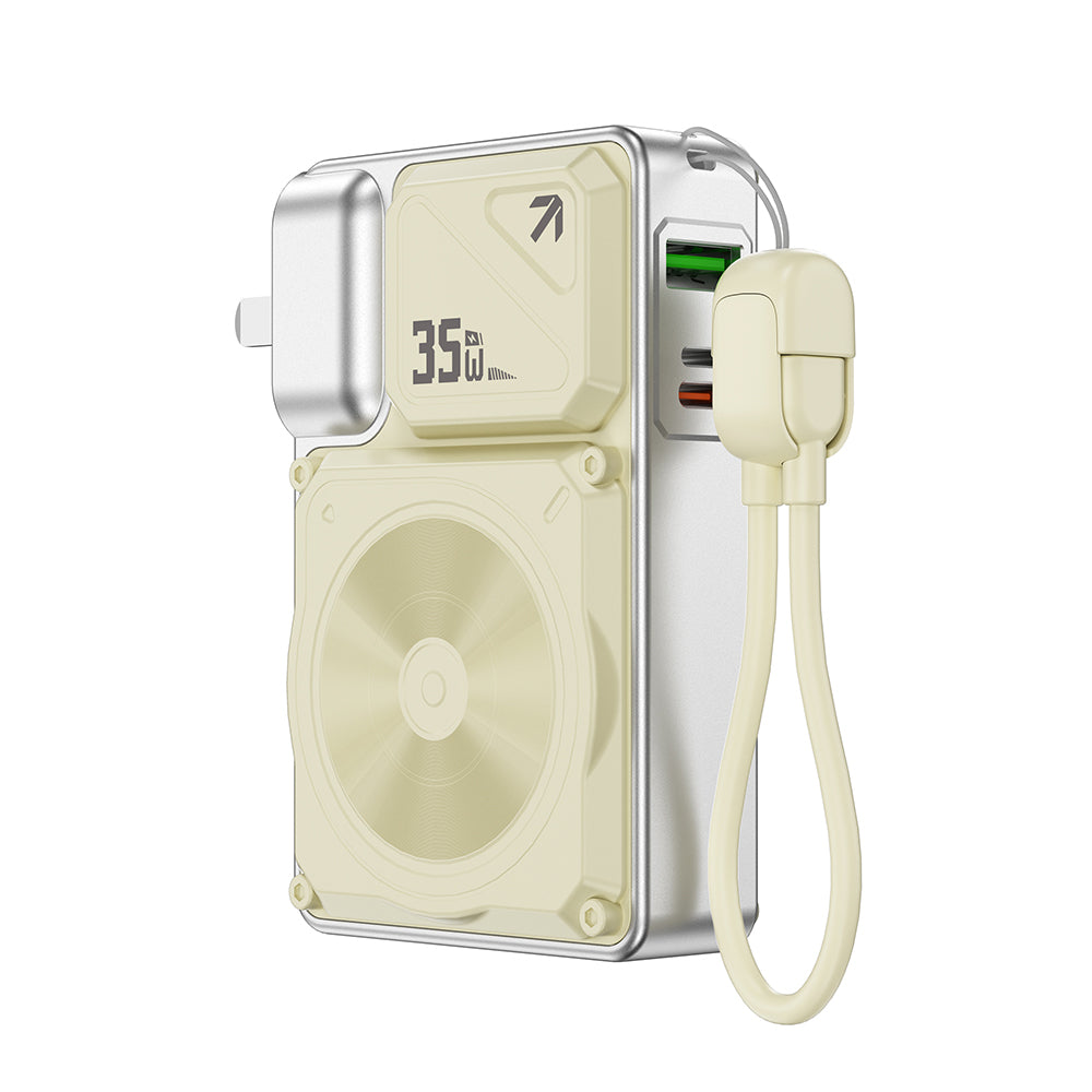 Wi-P057 Knight Serisi Wireless Type-C ve Lightning Kablolu PD Powerbank 35W 10000mAh