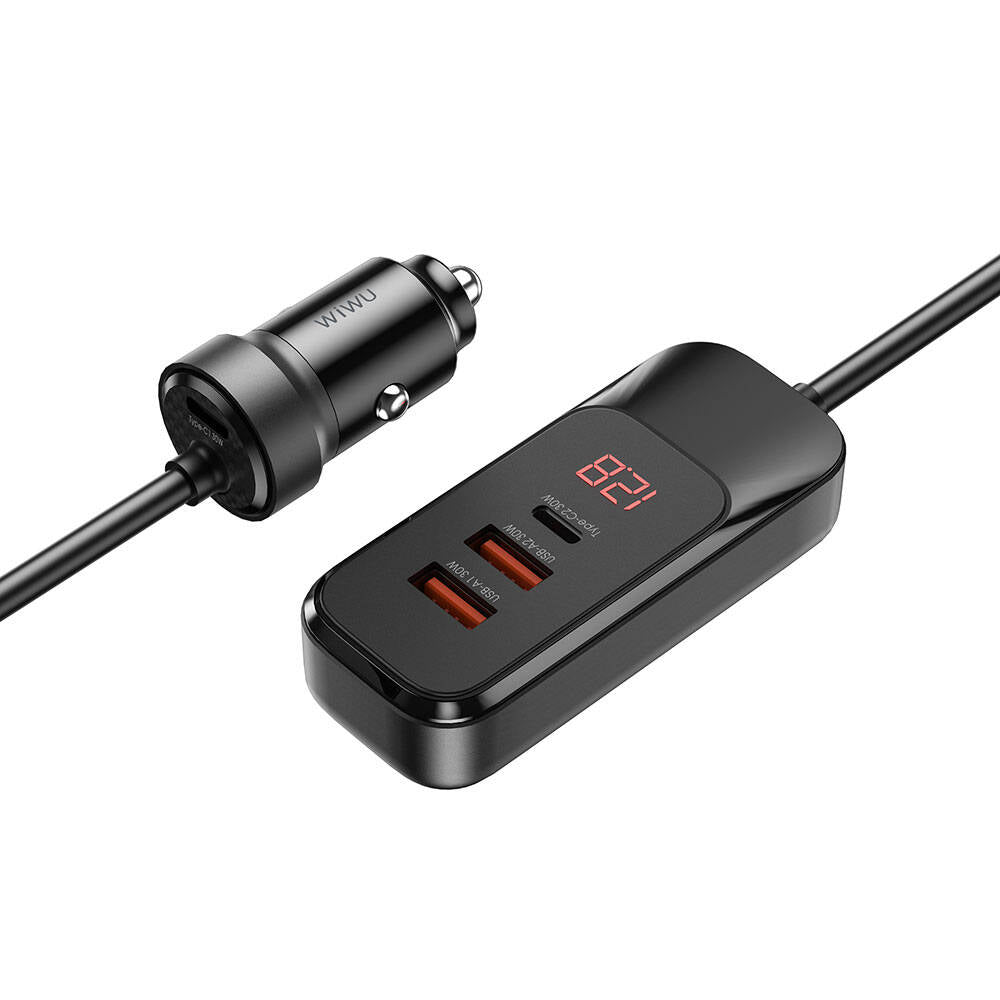 Wi-QC015 Extend Serisi Type-C ve USB-A Hızlı Araç Şarj Cihazı 120W