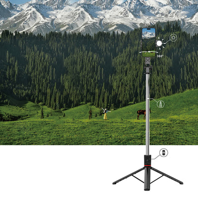 Wi-SE015 Dolgu Işıklı Teleskopik Tripod ve Selfie Çubuğu