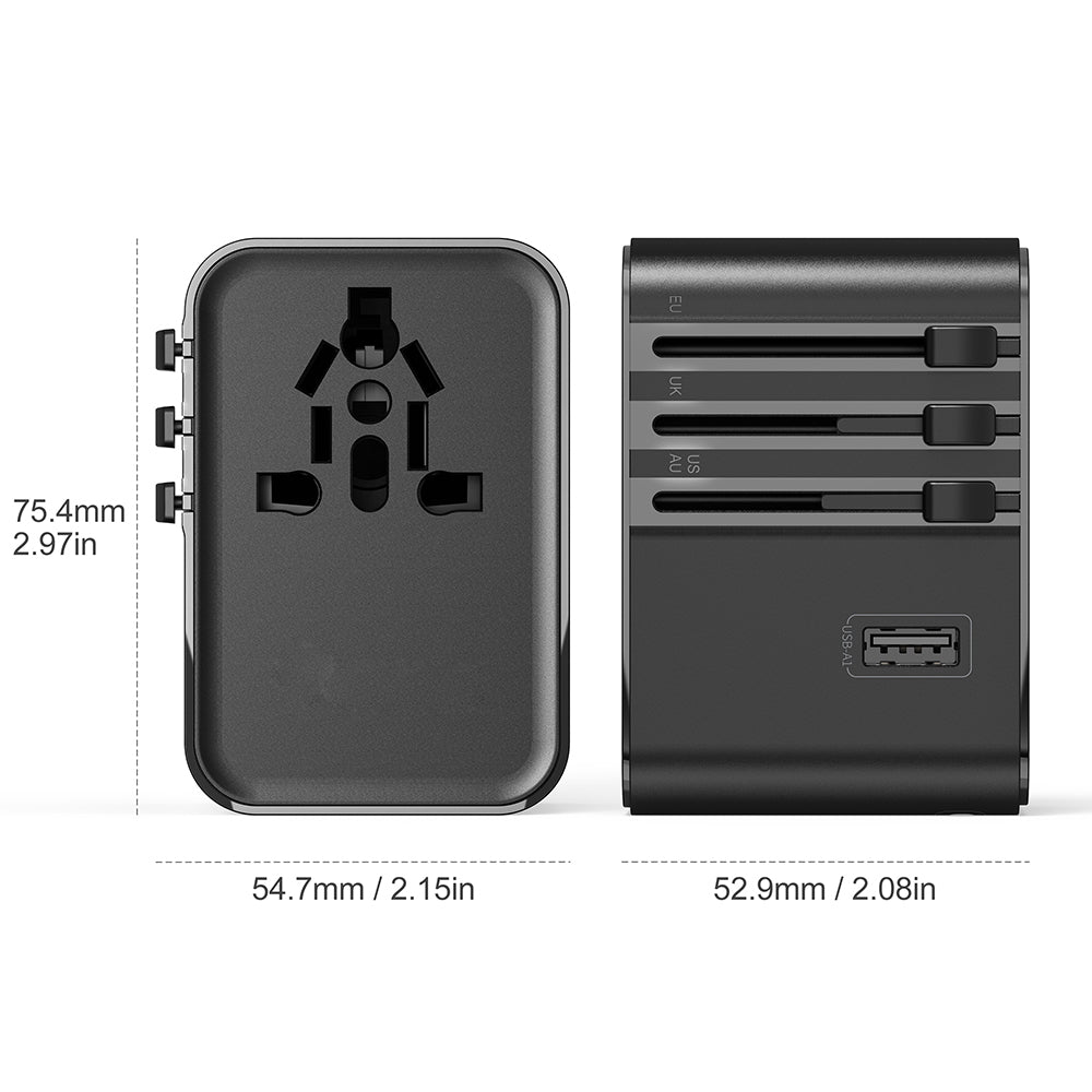 Wi-UA006 TR/US/UK/AU/EU Uyumlu 2500W 45W GaN Universal Seyahat Adaptörü