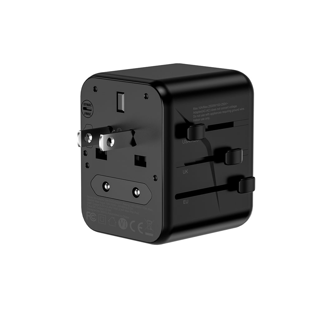 Wi-UA012 TR/US/UK/AU/EU Uyumlu 2500W 12W Universal Seyahat Adaptörü