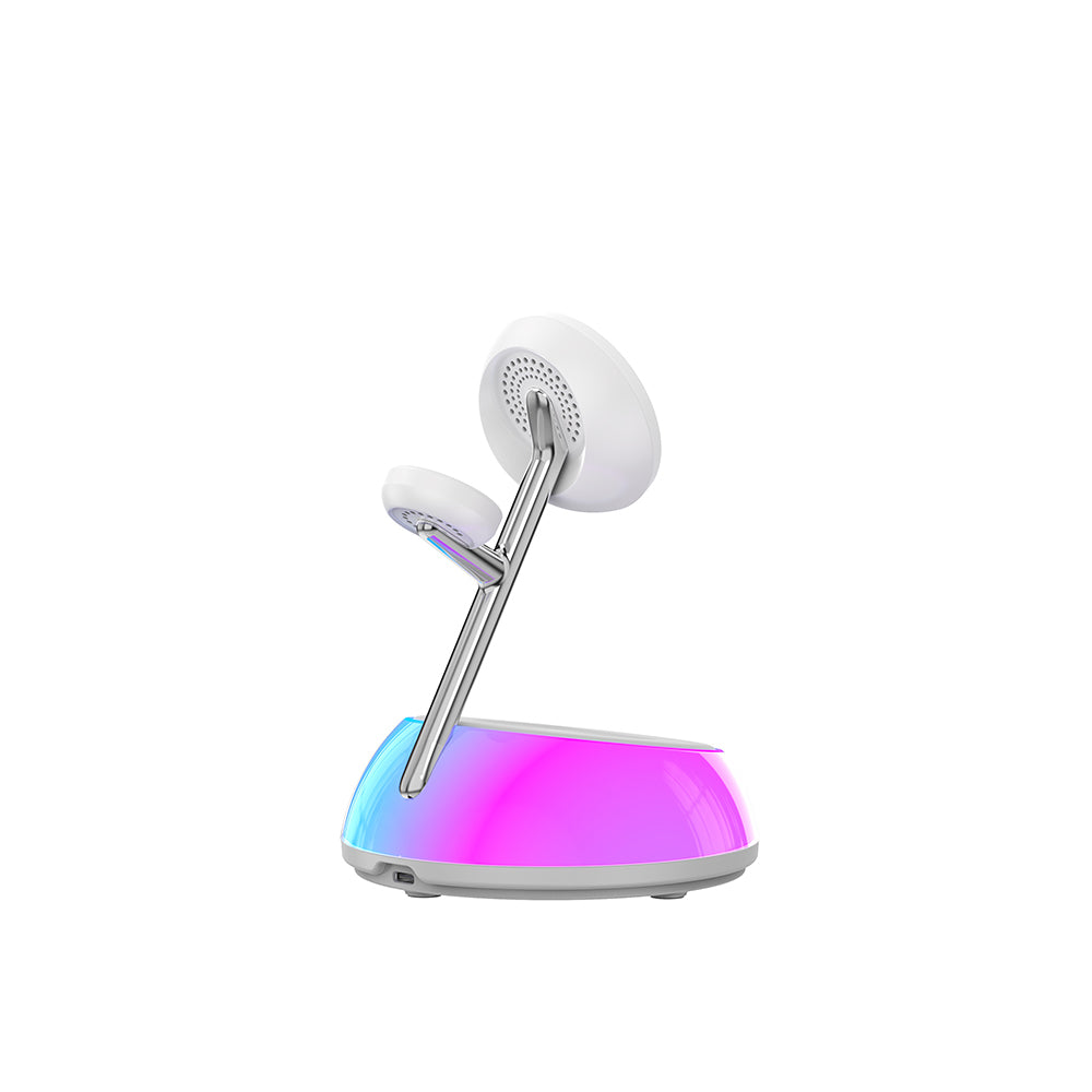 Wi-W036 Qi2 3in1 Magsafe Uyumlu Ambiyans Işıklı Kablosuz Şarj Standı 15W