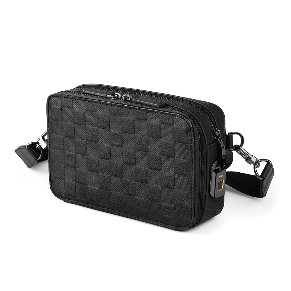 Wiwu Master Parmak İzi Kilitli Deri Çapraz Çanta