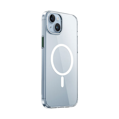 ZYS-013 Magsafe Uyumlu Renkli Kamera Çerçeveli Şeffaf iPhone 15 Plus Kılıf