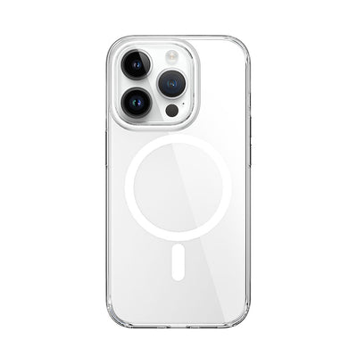 ZYS-013 Magsafe Uyumlu Renkli Kamera Çerçeveli Şeffaf iPhone 15 Pro Kılıf