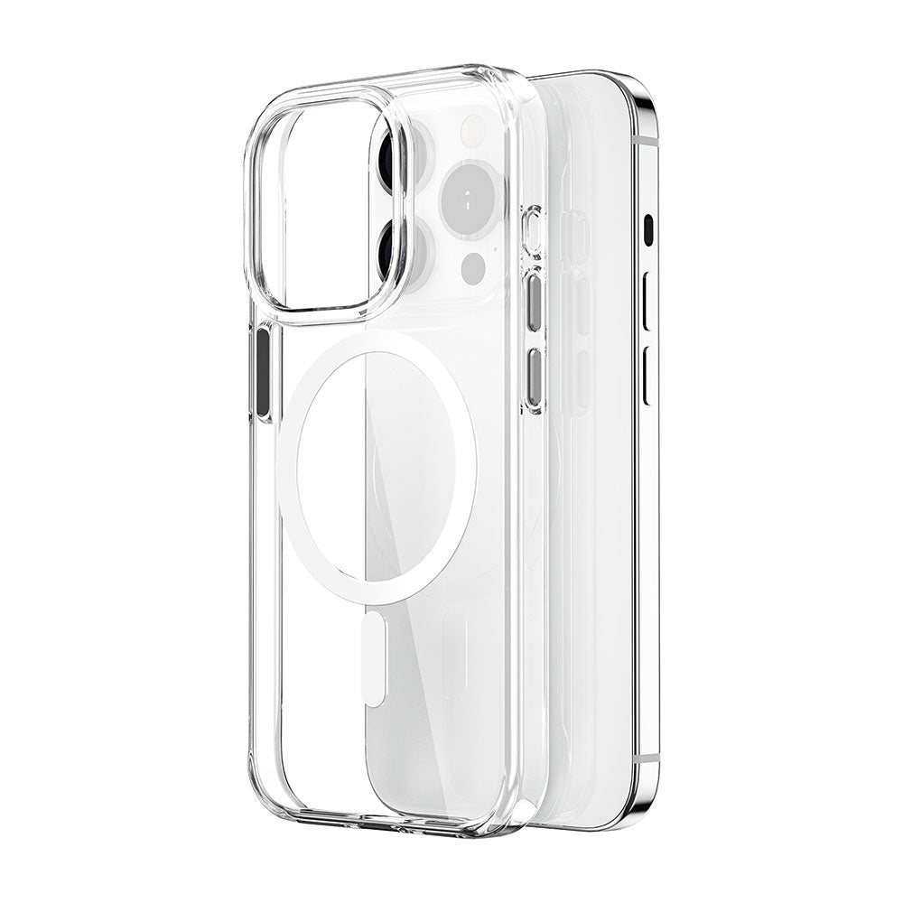 ZYS-013 Magsafe Uyumlu Renkli Kamera Çerçeveli Şeffaf iPhone 15 Pro Kılıf